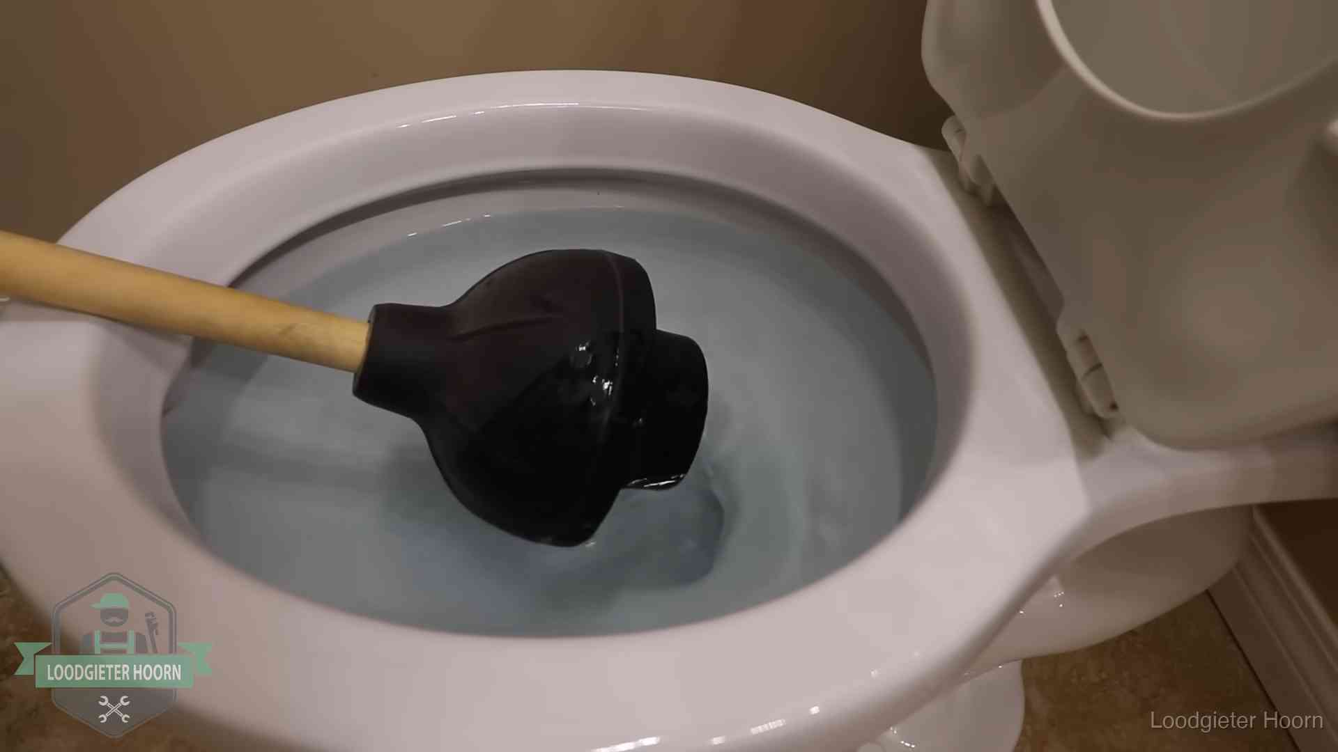Plopper in een wc-pot die vol water staat in Hoorn